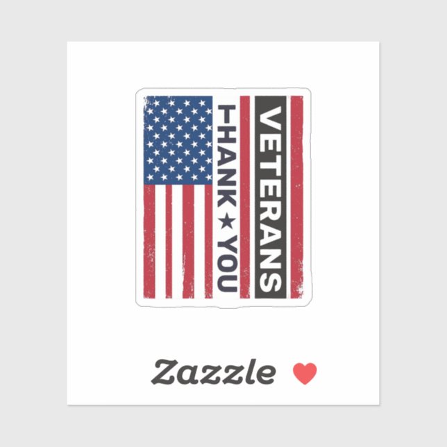 Thank You Veterans Distressed Flag Vector Design_1 Sticker (Sheet)