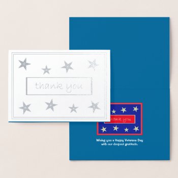 Thank You Veterans Foil Card by ForEverProud at Zazzle