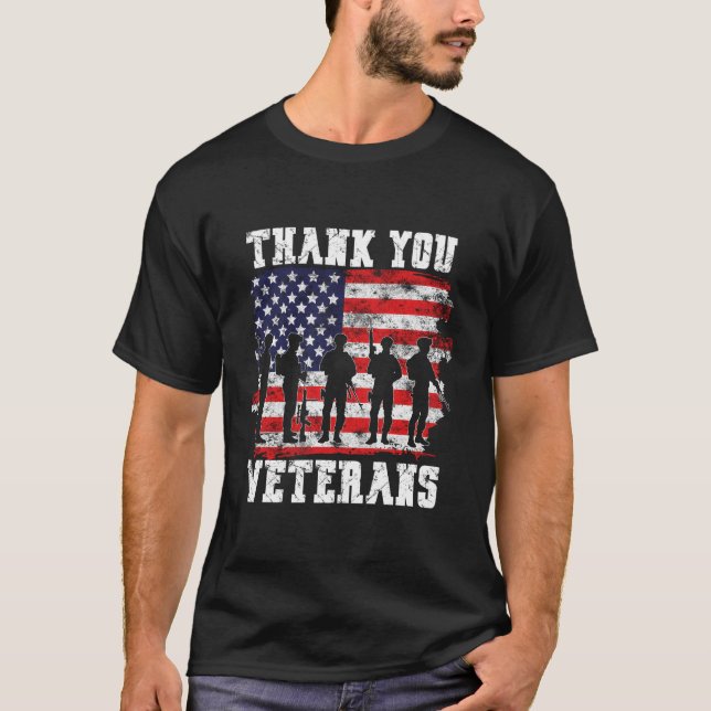 Thank You Veterans For Veterans Day T-Shirt (Front)