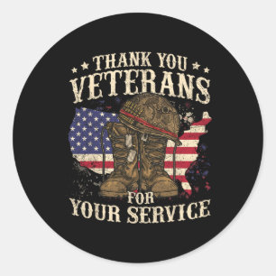 Thank You Veterans For Your Service Veterans Day Classic Round Sticker