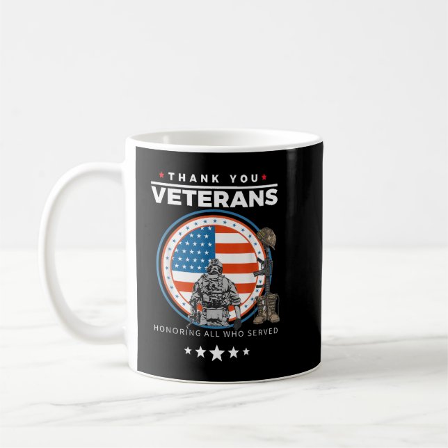 Thank You Veterans Honoring Those Who Served Patri Coffee Mug (Left)