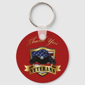 Thank You Veterans Keychain by AV_Designs at Zazzle