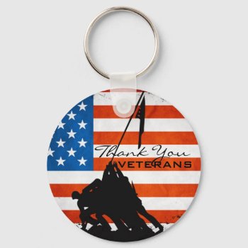 Thank You Veterans Keychain by eatlovepray at Zazzle