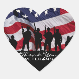 Thank You Veterans - kids face stickers