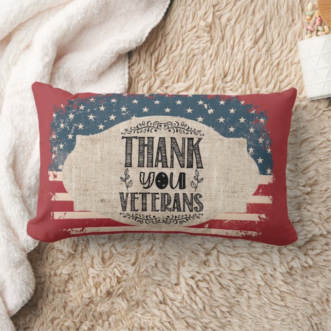 Thank You Veterans Lumbar Pillow (Blanket)
