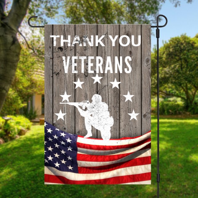 Thank You Veterans Memorial Day Garden Flag (Veteran's Day,U.S. military veterans,patriotic items,patriotic apparel,military quotes,Veteran's Day)