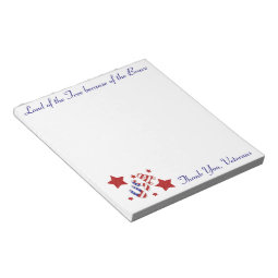 Thank You Veterans Notepad | Zazzle