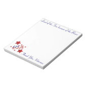 Thank You Veterans Notepad | Zazzle