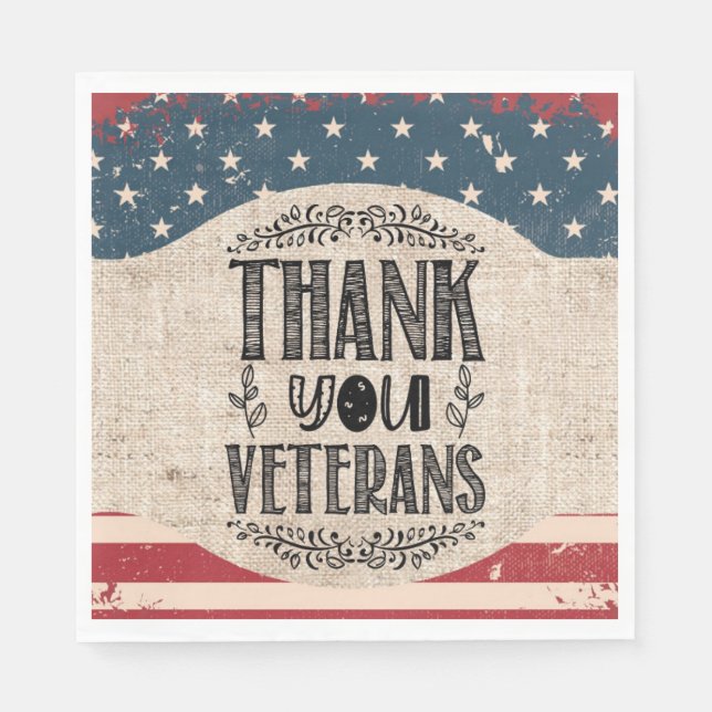 Thank You Veterans Paper Napkin (Front)