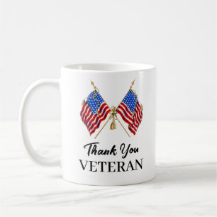 Thank You Veterans Patriotic American Flag  Coffee Mug