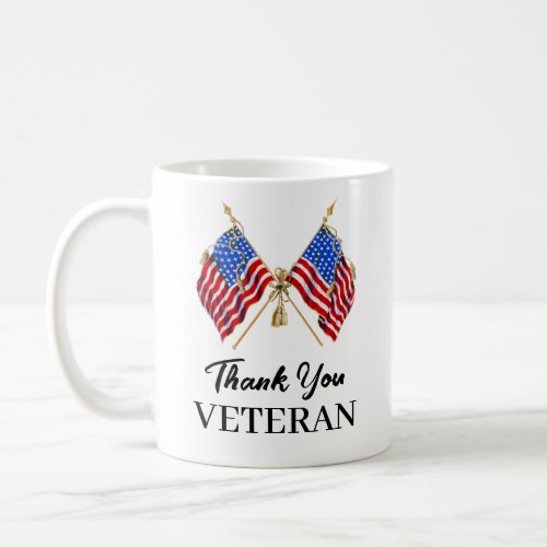 Thank You Veterans Patriotic American Flag  Coffee Mug
