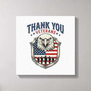Thank You Veterans Patriotic Eagle Shield Shirt_1 Canvas Print