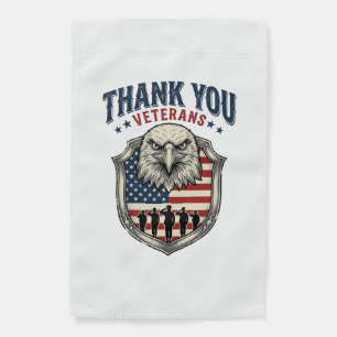 Thank You Veterans Patriotic Eagle Shield Shirt_1 Garden Flag