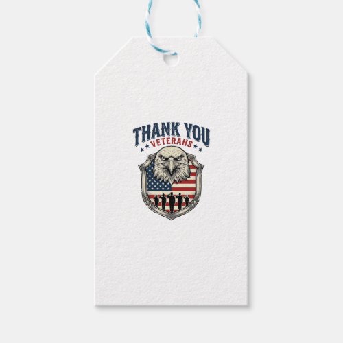 Thank You Veterans Patriotic Eagle Shield Shirt_1 Gift Tags