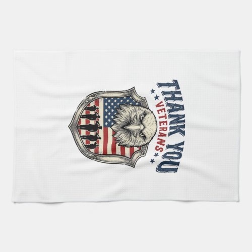 Thank You Veterans Patriotic Eagle Shield Shirt_1 Kitchen Towel