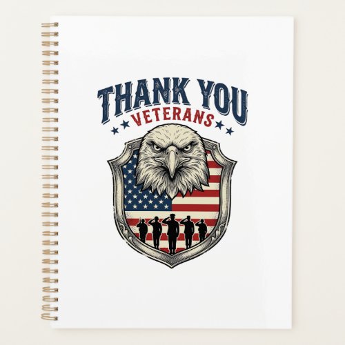Thank You Veterans Patriotic Eagle Shield Shirt_1 Planner