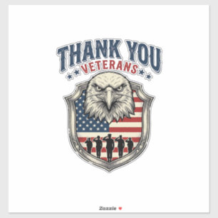 Thank You Veterans Patriotic Eagle Shield Shirt_1 Sticker