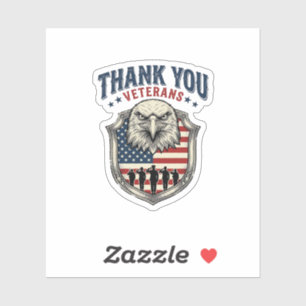 Thank You Veterans Patriotic Eagle Shield Shirt_1 Sticker