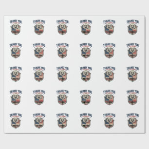Thank You Veterans Patriotic Eagle Shield Shirt_1 Wrapping Paper