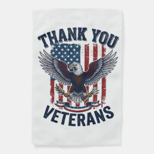 Thank You Veterans Patriotic Eagle Vintage Garden Flag