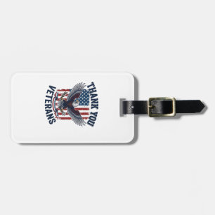Thank You Veterans Patriotic Eagle Vintage Luggage Tag