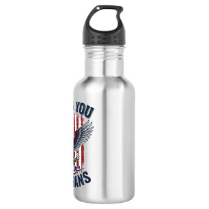 Thank You Veterans Patriotic Eagle Vintage Stainless Steel Water Bottle
