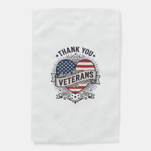 Thank You Veterans Patriotic Heart Vector Design_1 Garden Flag