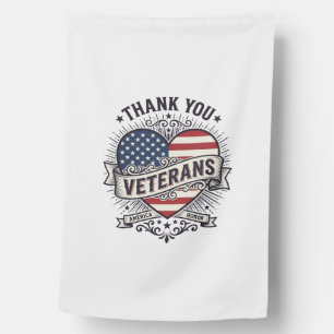 Thank You Veterans Patriotic Heart Vector Design_1 House Flag
