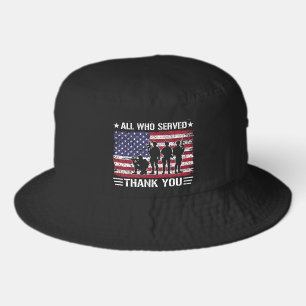 Thank You Veterans Patriotic Military Service Gift Bucket Hat