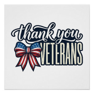 Thank You Veterans Patriotic Ribbon Vintage Shirt_ Poster