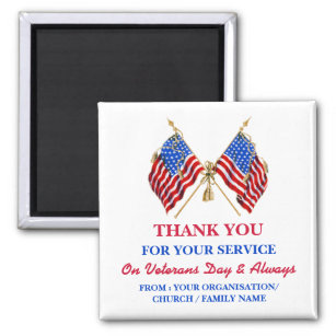 Thank You Veterans Patriotic Vintage USA Flag  Magnet