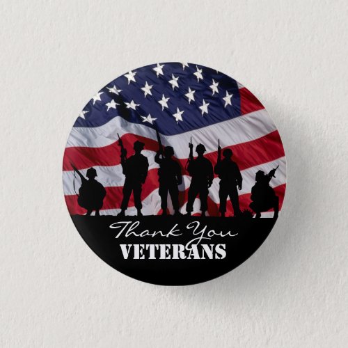 Thank You Veterans Pinback Button