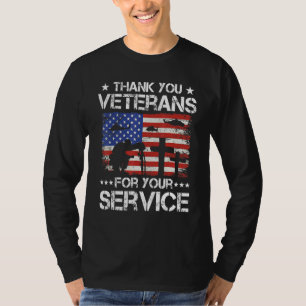 Thank You Veterans Poppy Flower Combat Boots Veter T-Shirt