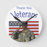 Thank You Veterans Round Clock