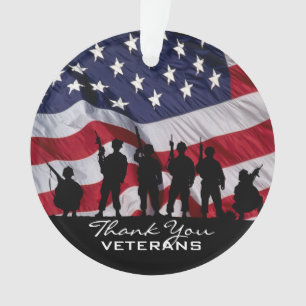 Thank you Veterans - Soldiers silhouette Ornament