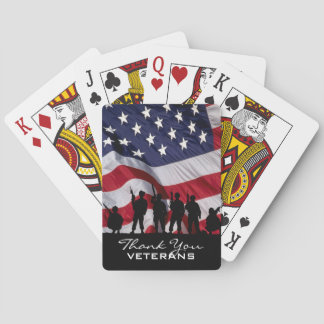 Thank you Veterans - Soldiers silhouette Poker Cards
