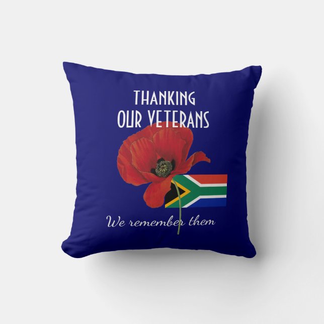 THANK YOU VETERANS South Africa Throw Pillow (Front)