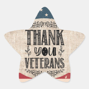 Thank You Veterans Star Sticker