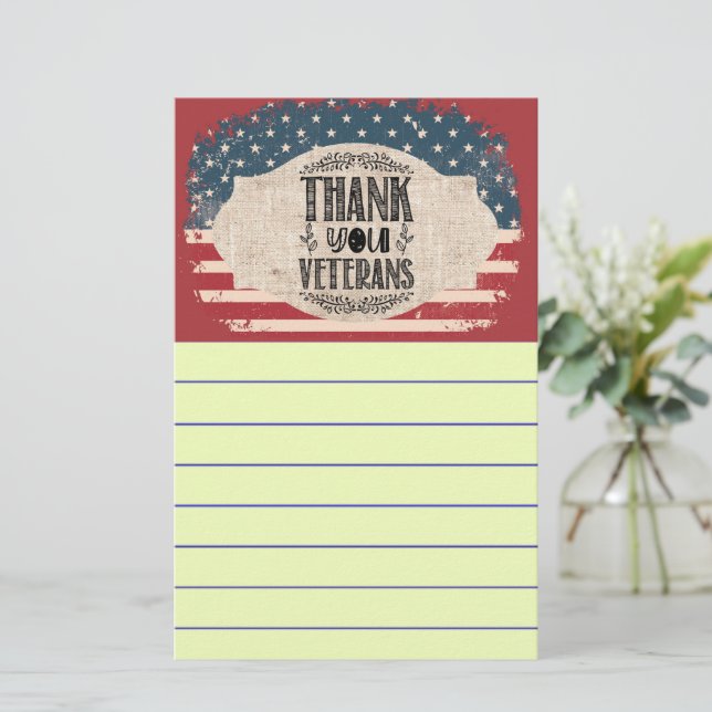 Thank You Veterans Stationery (Standing Front)