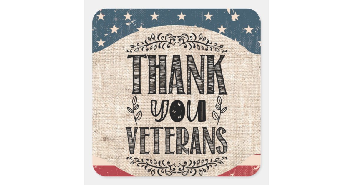 Thank You Veterans Sticker | Zazzle