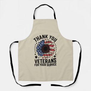 Thank You Veterans Sunflower Military Veterans Day Apron