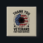 Thank You Veterans Sunflower Military Veterans Day Button<br><div class="desc">Thank You Veterans Sunflower Military Veterans Day Tribute</div>