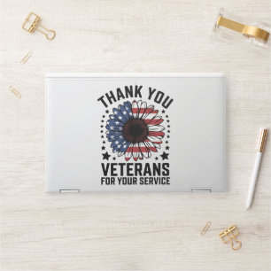 Thank You Veterans Sunflower Military Veterans Day HP Laptop Skin
