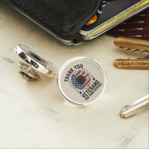 Thank You Veterans Sunflower Military Veterans Day Lapel Pin