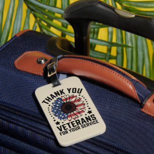 Thank You Veterans Sunflower Military Veterans Day Luggage Tag