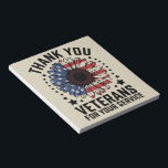Thank You Veterans Sunflower Military Veterans Day Notepad<br><div class="desc">Thank You Veterans Sunflower Military Veterans Day Tribute</div>