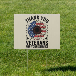Thank You Veterans Sunflower Military Veterans Day Sign