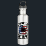 Thank You Veterans Sunflower Military Veterans Day Stainless Steel Water Bottle<br><div class="desc">Thank You Veterans Sunflower Military Veterans Day Tribute</div>