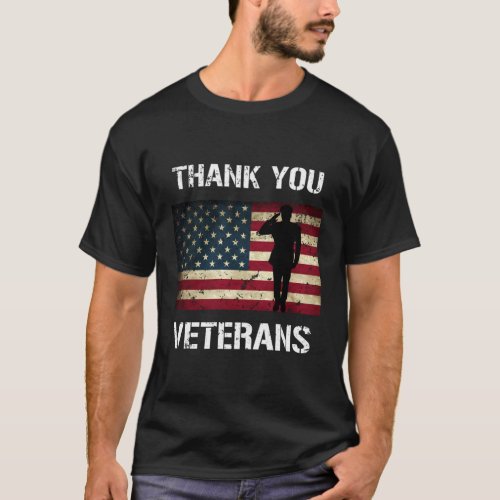Thank You Veterans Us American Flag T_Shirt