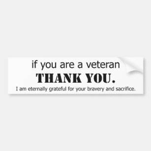 Thank A Veteran Bumper Sticker Decal